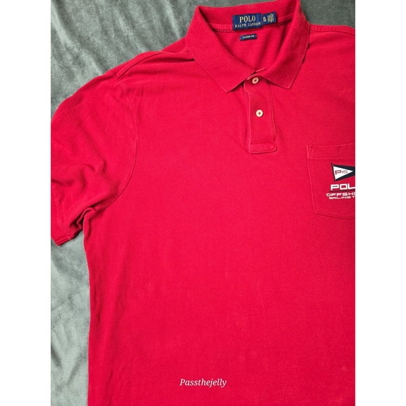 Polo Ralph Lauren Shirt Mens Extra Large P-15 Offshore Sailing Team Pocketed Red - Picture 6 of 12